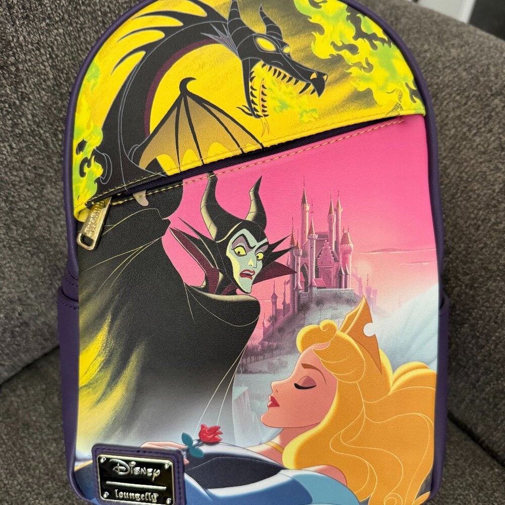 BNWT Cast Member Exclusive Maleficent & Sleeping Beauty Loungefly Mini Backpack